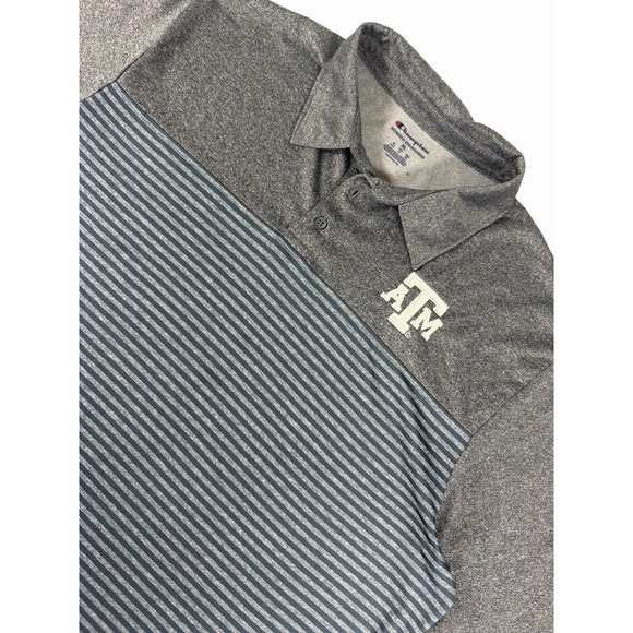 Champion Other - Champion Texas A&M Aggies Polo Shirt Mens XL Gray Striped Performance Golf
